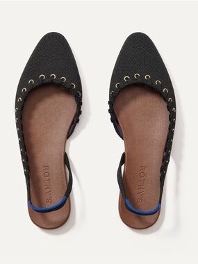 Rothy’s Women’s The Almond Slingback Flats in Black - ALMOST NEW